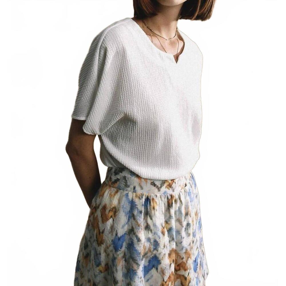 NEW GABRIELLE short sleeve top in white